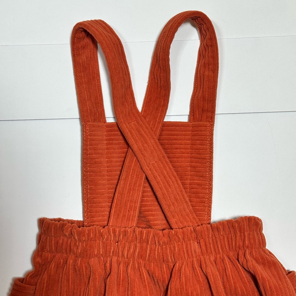Wonder Nation Baby Girl Orange/Brown Corduroy Overall Dress Size 12M - Picture 7 of 8